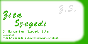 zita szegedi business card